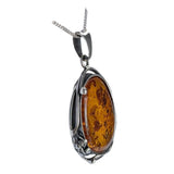Lustri Amber Silver Pendant and Chain