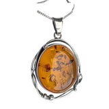 Candentis Amber Silver Pendant and Chain