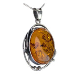 Candentis Amber Silver Pendant and Chain