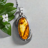 Exquisite Amber Silver Pendant