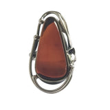 Cognac Amber Silver Ring