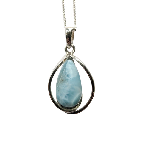 Maris Larimar Silver Pendant and Chain