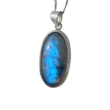 Selena Blue Moostone Pendant and Chain