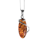 Asali Amber Silver Pendant and Chain