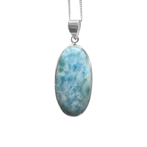 Samand Larimar Silver Pendant and Chain