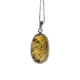 Candentis Green Amber Pendant and Chain