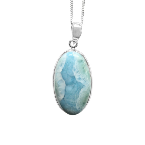 Okeani Larimar Silver Pendant and Chain