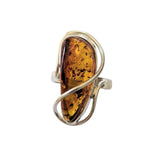 Kirakira Amber Silver Ring