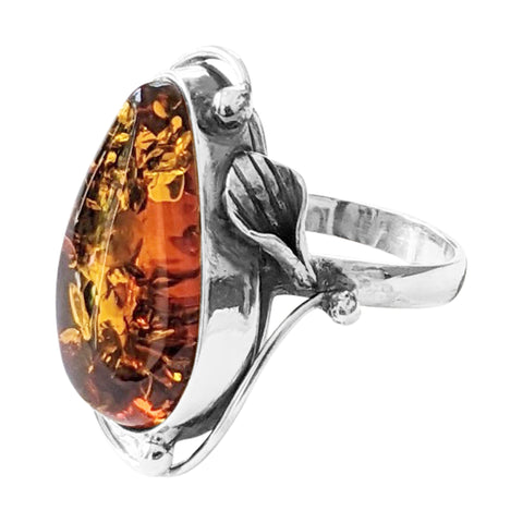 Candentis Amber Silver Ring