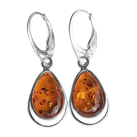 Switlo Amber Silver Earrings