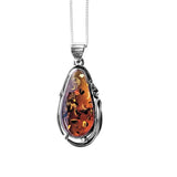 Melissa Amber Silver Pendant and Chain