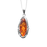 Nyuki Amber Silver Pendant and Chain