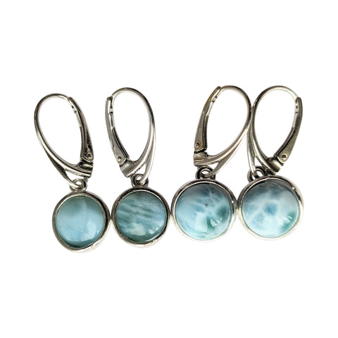 Sea Breeze Larimar Silver Earrings.