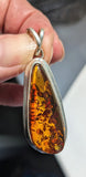 Solis Amber Silver Pendant and Chain