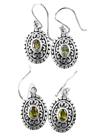 Pacific Peridot  Silver Earrings