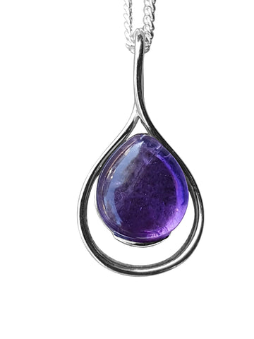 Gemstone Swoop Pendant and Chain