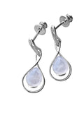 Crescent Moonstone Silver EARRINGS