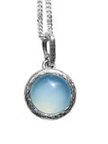 Hammered Gemstone Pendant and Chain