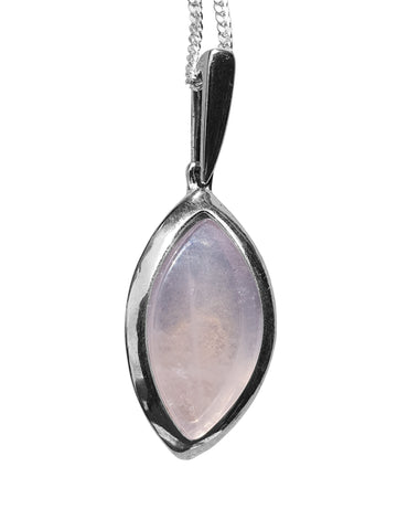 Marquise Rose Quartz Pendant and Chain