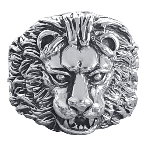 Silver Lion Head  Serengeti Ring