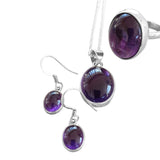 Amethyst Oval Pendant and Chain