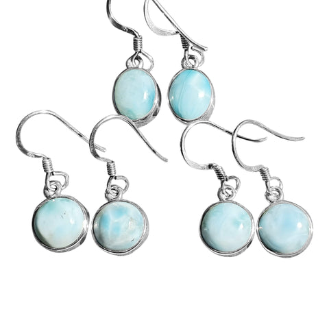 Larimar Drop Earrings in Silver