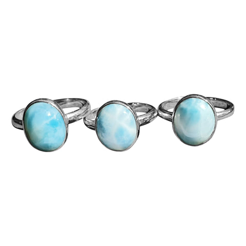 Azul Larimar Silver Rings
