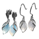 Raindrop Rose Quartz Silver Earrings