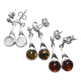 Circum Gemstone Silver Earrings