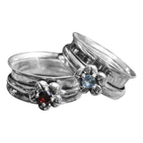 Blossom Garnet and Topaz Spinning Rings