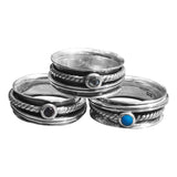 Serene Blue Topaz  Silver Spinning Ring