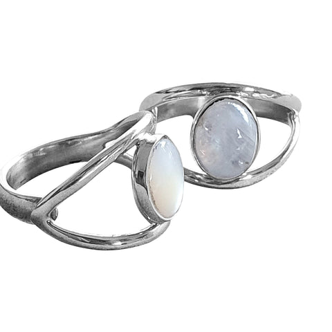 Double Band Gemstone Ring