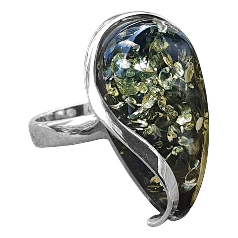Green Amber Myriad Ring