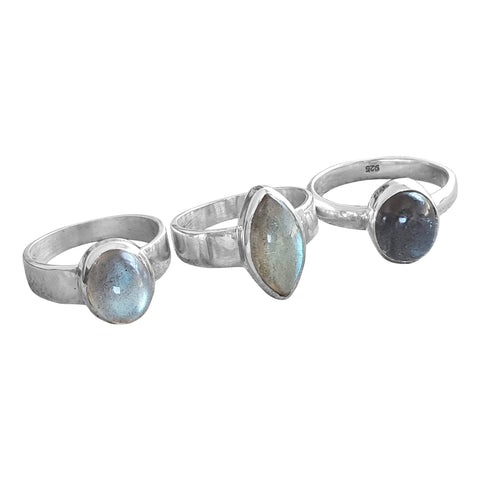 Labradorite Shimmer Rings