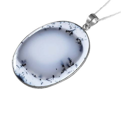 Halo Merlinite Pendant and Silver Chain