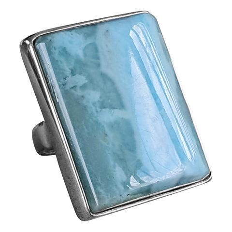 Impressive Square Larimar Ring