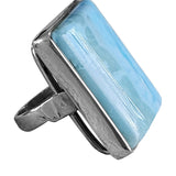 Impressive Square Larimar Ring