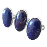 Elliptical Lapiz Lazuli Silver Rings
