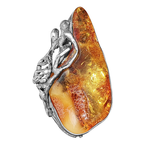 Naturally Shaped Amber Ring