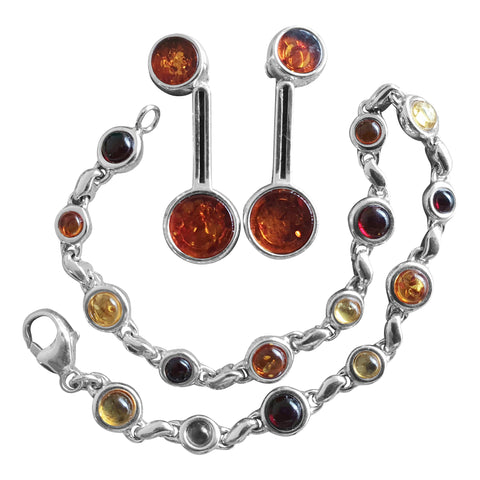 Round Art Deco Bracelet and Earrings