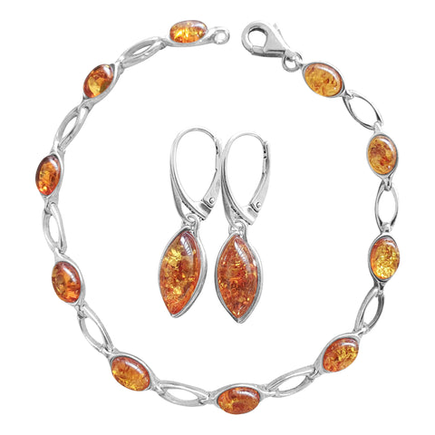 Harvest Amber Bracelet and Earrings
