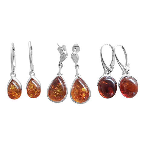 Cognac Amber Earrings