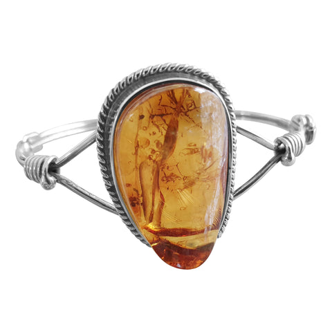 Rope Edged Amber Bangle