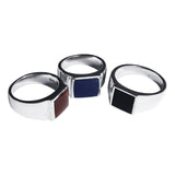Men's SiverSignet Ring with Square Gemstone