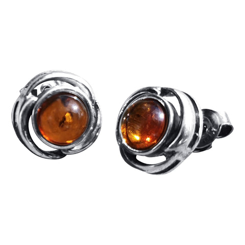 Amber Helix Studs