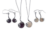 Rose Quartz Curlicue Pendant/Rose Quartz Curlicue Earrings