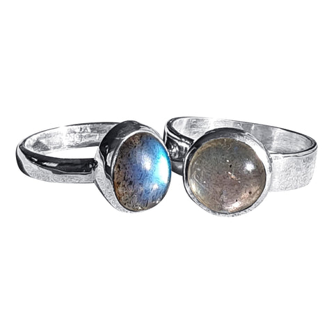 Grey Blue Labradorite Rings