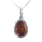 Amber Swirling Leaf Pendant
