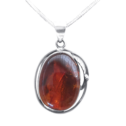 Organic Cognac Amber Pendant