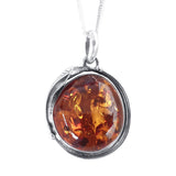 Leaf Embelished Amber Pendant